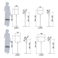 2303　フロアスタンド　ステン　(4種類:A4ヨコ,A4タテ,A3ヨコ,A3タテ)　